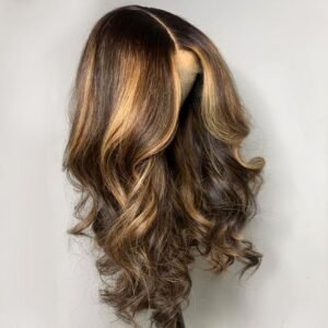 Goddess-like Honey Highlights Brown Body Wave Lace Frontal Wig