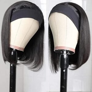 Protective & Easy to Install Short Bob Headband Wig