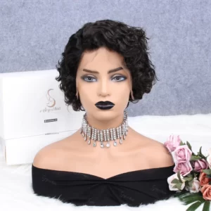 Jerry Curly Pixie Cut Human Hair Lace Wig