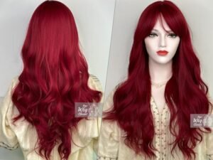 Red Hair Burgundy Wig Long Wavy Wig